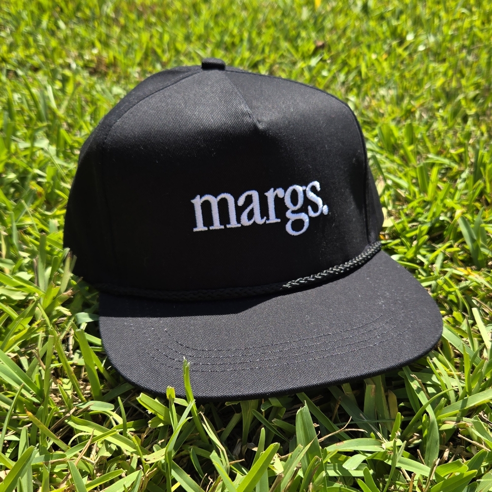 NWOT Motel Margarita "margs." Black Rope Trucker Hat – Adjustable Snapback (New)
